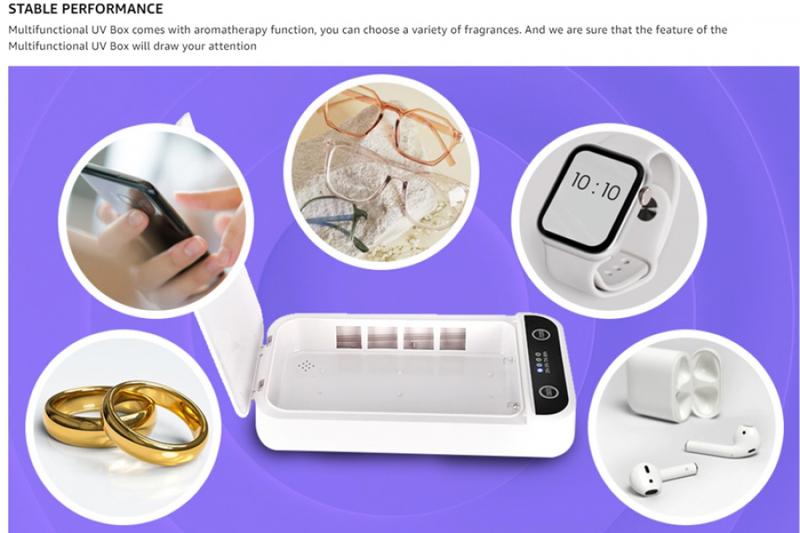 Product Introduction of Portable Multifunctional UV Sterilizer Box One touch for Disinfection Smart Phone/Mask/Microblading Accessory/Nail Tool/Jewelry, Smart UV Sterilise 4