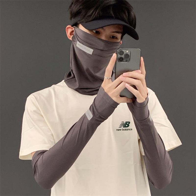 Product Introduction of Summer Ice Silk Sunscreen Mask For Men Women UV Solar Arm Sleeves Ice Silk Driving Arm Cover Cycling Face Cover Bandana Scarf 17