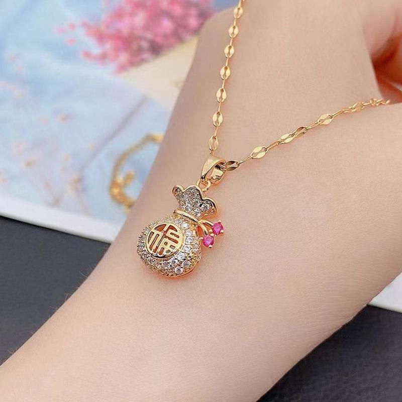 Vòng Cổ Túi Phước Lành, Tinh Tế Và Cao Cấp, Vòng Cổ Cổ Tích Thanh Lịch, Giá Cả Phải Chăng, U9N5 4