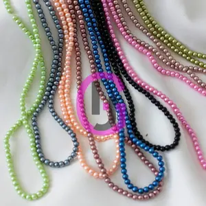 Mutiara Berat Mutsin Mutiara Sintetis Manik Bulat 4mm Untuk Gelang Kalung