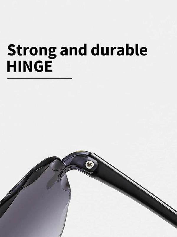 Unisex Elegant Ombre Square Frame Eyeglasses, Trendy Casual Eyeglasses for Everyday Use, Fashion Accessories for Outdoor Activities, Women 2
