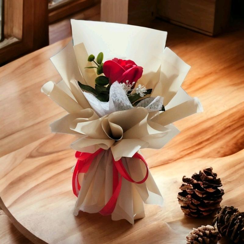  Bó Hoa Sáp Đỏ 1 Bông Kèm Túi Hoặc Thiệp Mẫu Hot Decor Phòng Tặng Người Thân Bạn Bè Dịp Đặc Biệt Chất Lượng Cao Hương Thơm Tự Nhiên 