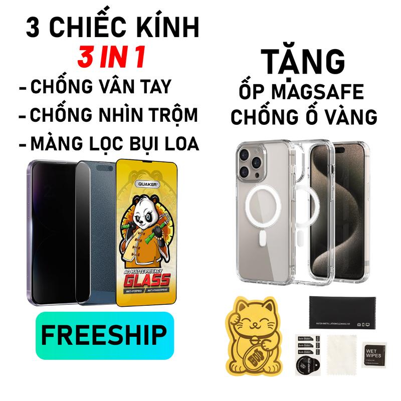 Kính cường lực iphone 3 in 1 chống nhìn trộm nhám chống vân tay màng lọc bụi loa full màn cho ip 7 8 PLUS X XS XSMAX 11 12 13 14 PLUS 15 16 PRO MAX 17 PROMAX Phụ Kiện Promax