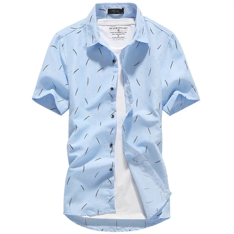 2024 Summer Men's Shirt Short Sleeve |   Korean Style Slim Fit Casual T-Shirt |   Trendy Floral Print Shirts for Teens & Young Men |   Lightweight Breathable Fashion Top