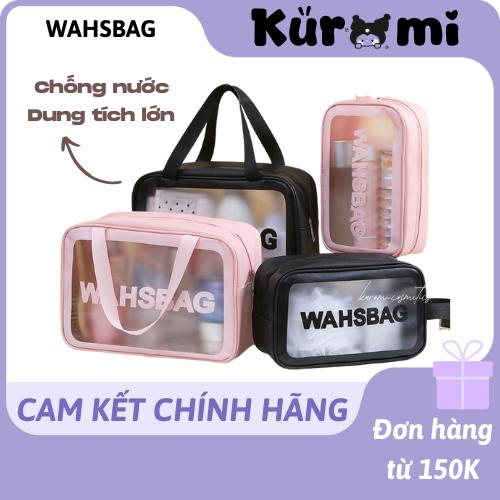 Túi đựng mỹ phẩm trang điểm du lịch WASHBAG PVC trong suốt chống thấm nước phong cách Hàn Quốc 3 size tiện lợi nhỏ gọn Nam