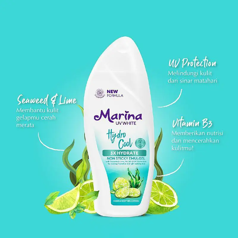 Marina UV White Hand And Body Lotion Nourish and Bright / Healty & Glow / Hydra Bright / E Collagen Asta 185 ml - Losion Badan 185ml 4