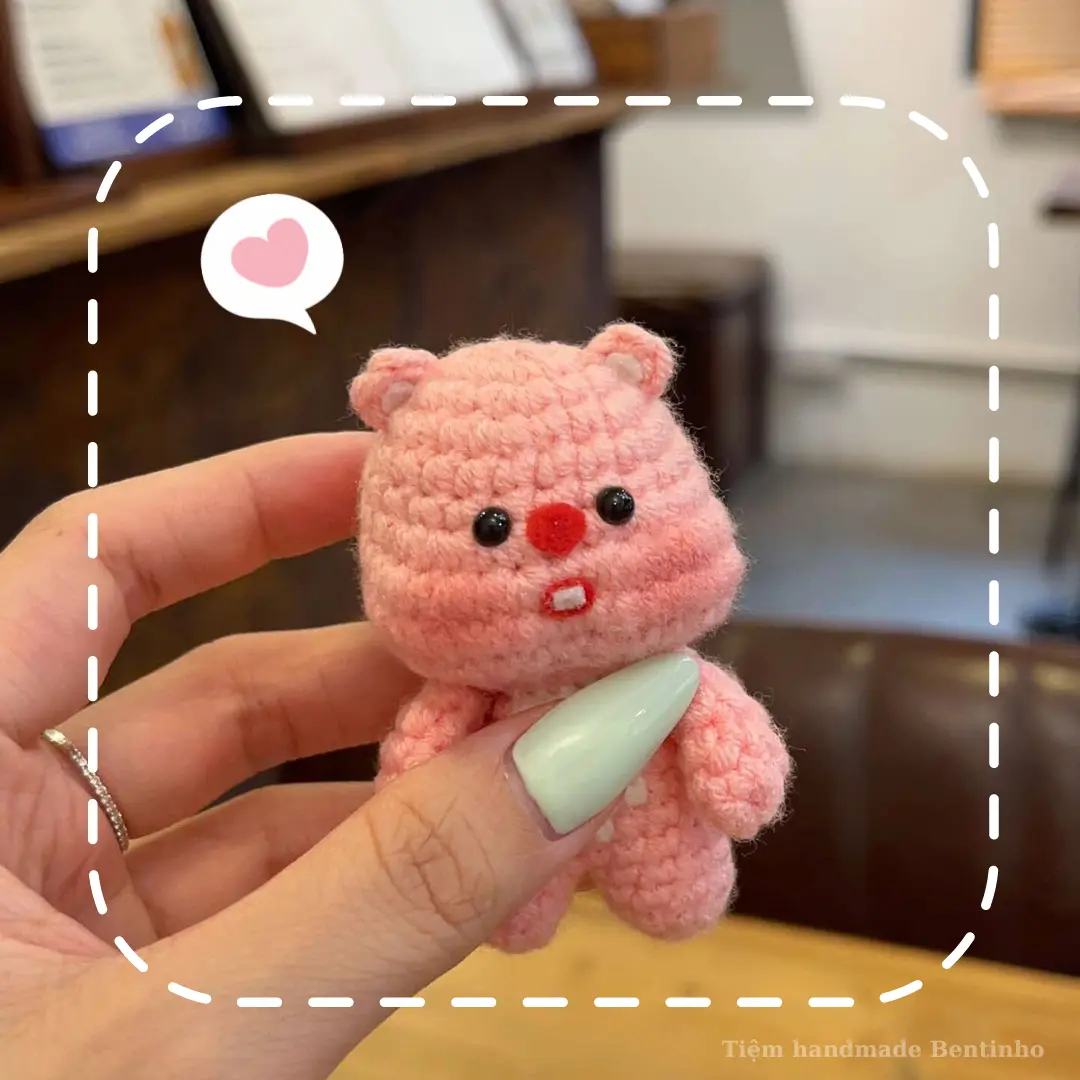[Ảnh thật - Giá mới lên sàn] Móc chìa khóa gấu Loopy handmade bằng len làm phụ kiện treo balo, túi xách