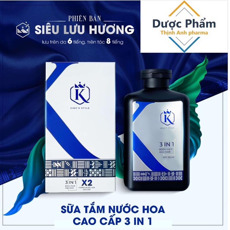 Sữa Tắm Gội KING MONSTER 3in1 Hộp màu trắng Hương nước hoa 350ml