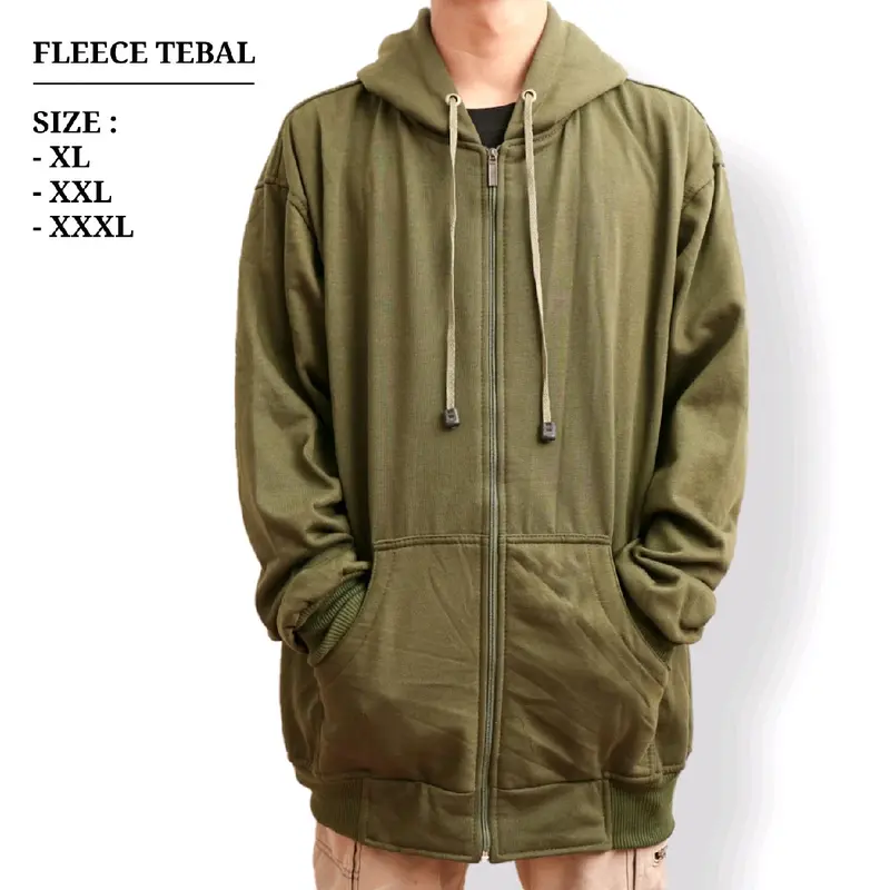 Jaket Jumbo Pria Wanita Big Size Cowok Cewek Oversize XL XXL XXXL XXXXL XXXXXL Ld 120 130 140 Hoodie Zipper Polos Distro Tebal Murah Premium Terbaru 6