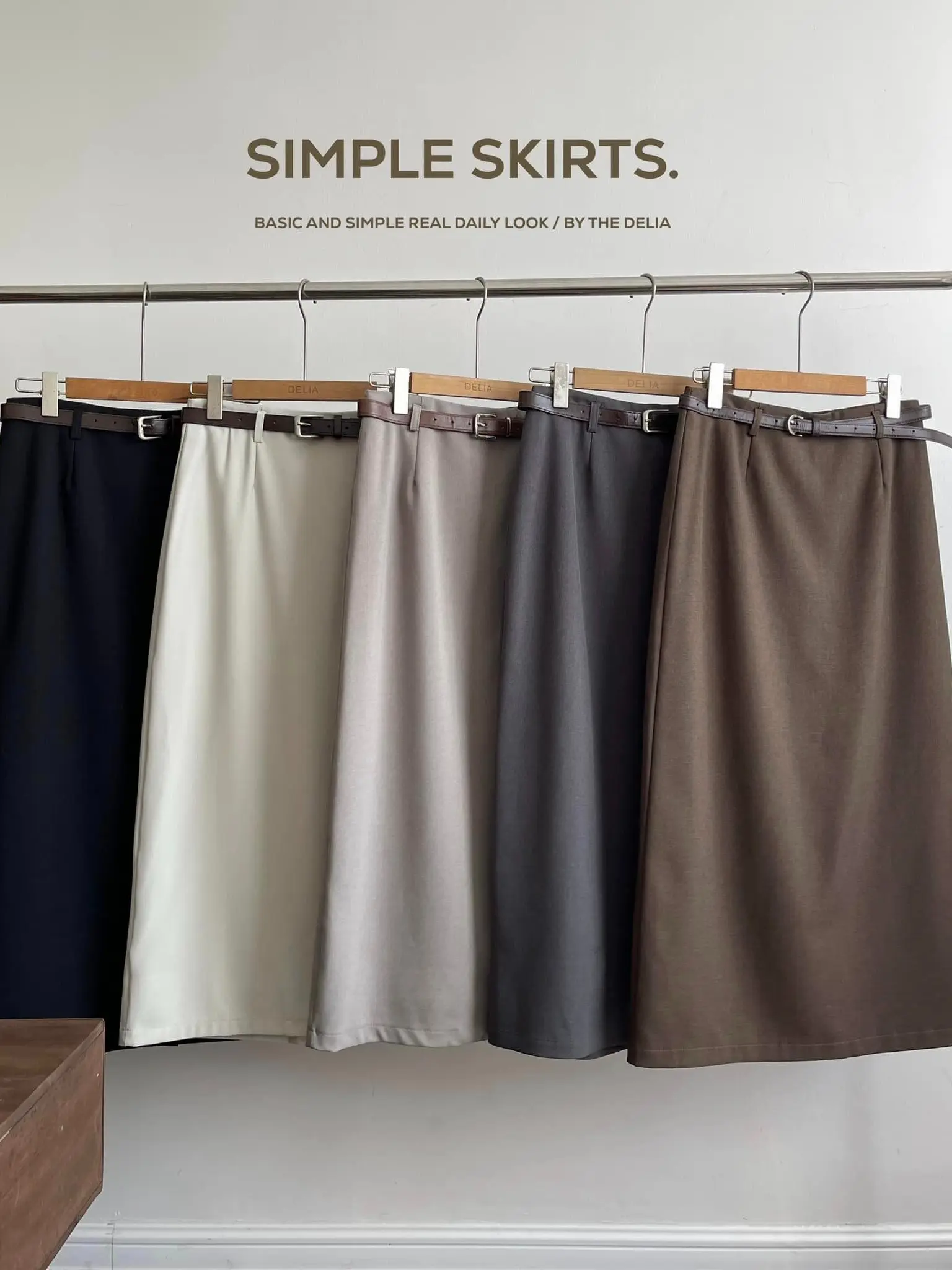 502 - CHÂN VÁY DÁNG DÀI TRƠN KÈM BELT NÂU