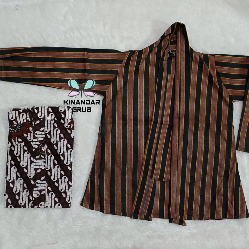 Setelan Kebaya Lurik Anak Perempuan / Stelan Surjan Lurik Anak Perempuan / Pakaian Adat Jawa Fashion 4