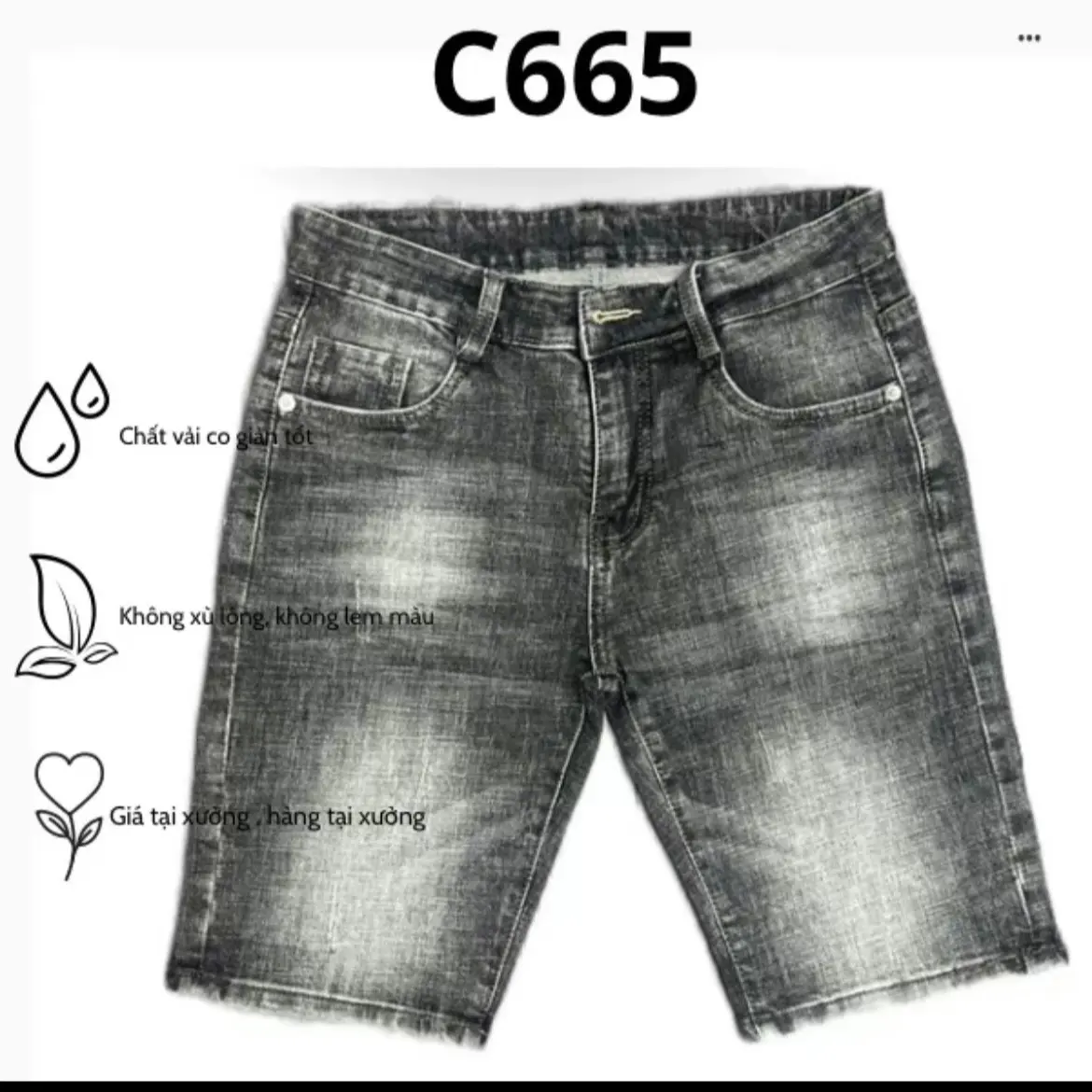 Quần short jiean nam xám vừa cào(ảnh shop tự chụp )