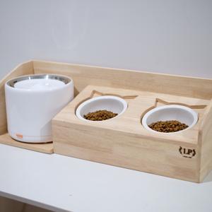 A2 ชุดโต๊ะอาหาร ที่วางน้ำพุ เครื่องให้อาหารอัตโนมัติ สำหรับสัตว์เลี้ยง หมา แมว พร้อมถ้วยเซรามิก วางได้ทุกรุ่นเช่น PETKIT URPET PANDO สวยงาม แข็งแรง มินิมอล (ไม่รวมน้ำพุ)
