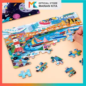 MK202 Jigsaw Puzzle kaleng isi 60pcs / Mainan Puzzle Tinbox Anak 60pcs | Games Hadiah Kayu Toys pazz el