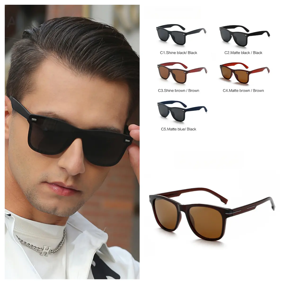 Polarized One-Piece Sunglasses Men'S Fashion Sunscreen Sunglasses Men'S Premium Sense TR Frame Sunglasses gentle monster  sunglass reflective  polarized eyeglasses  for women smart  glasses