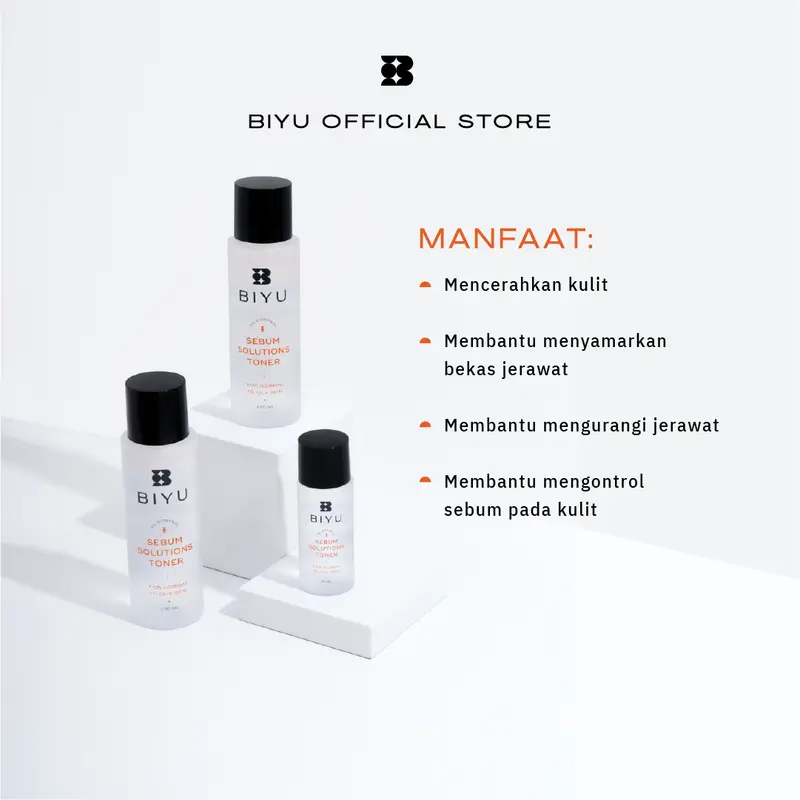 BIYU Sebum Solutions Toner - Niacinamide 4% (Brightening & Acne) toner  mencerahkan toner  jerawat  bruntus 1