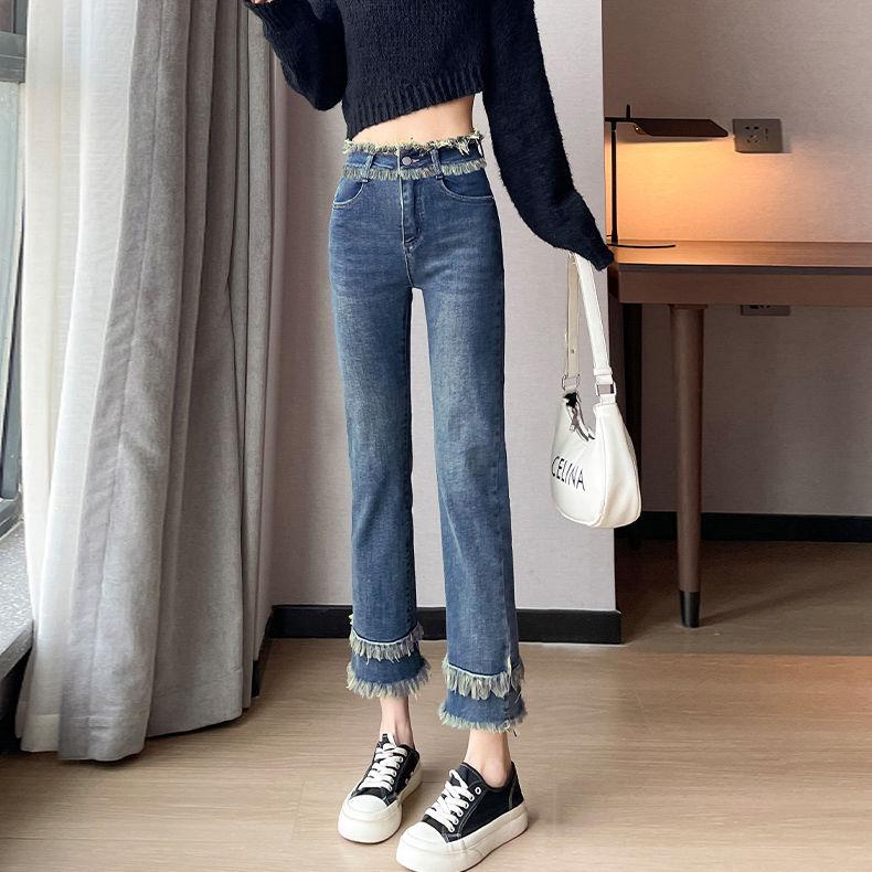 Quần Jean Thẳng Cạp Cao Phong Cách Cổ Điển Co Giãn, Thiết Kế Đẹp, Dành Cho Nữ, Hàng Mới Về Mùa Xuân Và Mùa Hè 2024, Dáng Ôm, Dài Đến Mắt Cá Chân, Quần Thuốc Women Pants 6