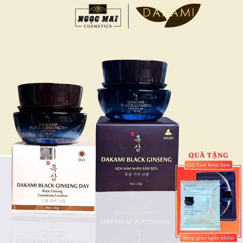 [Tặng Gói Test] Dakami Cosmetics - Bộ Kem Dưỡng Da, Hỗ Trợ Ngừa Nám Ngày Và Đêm Tinh Chất Sâm Đen Black Ginseng (33g x 2)