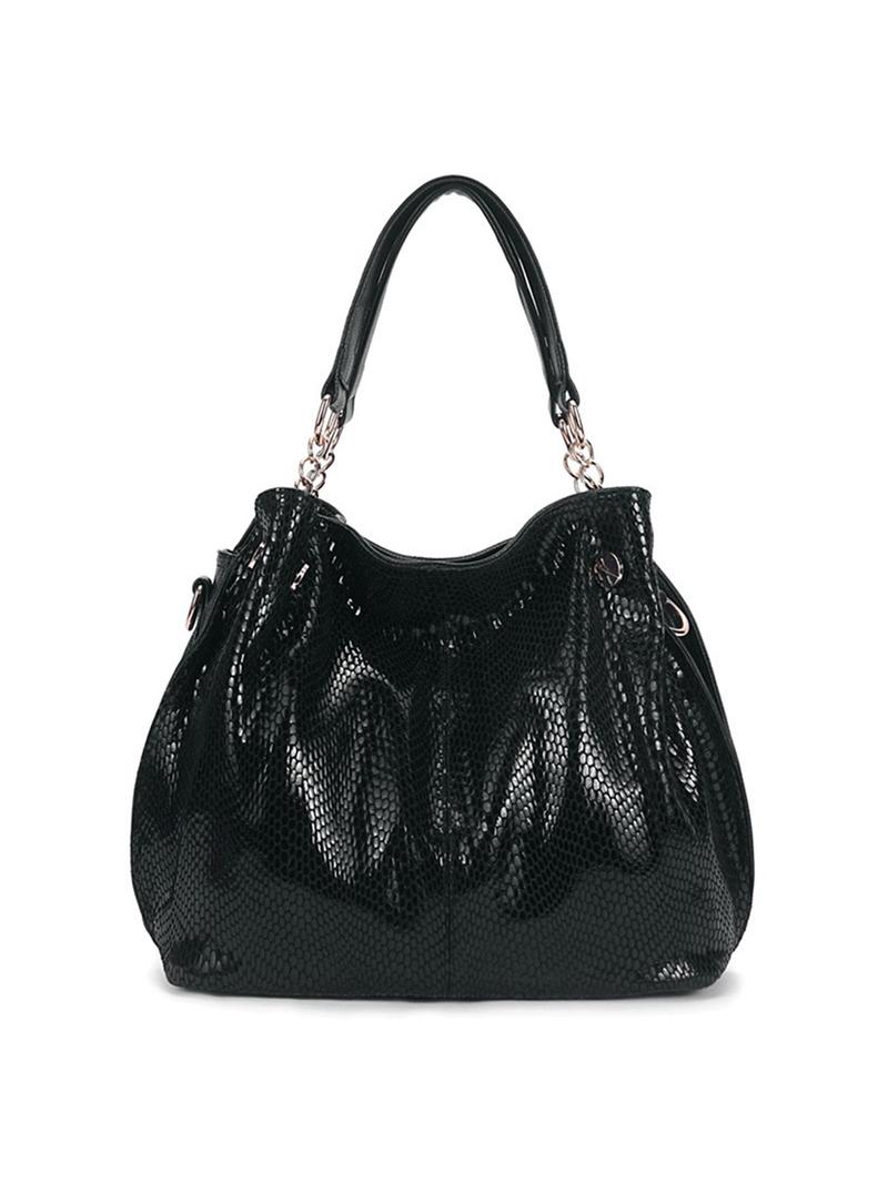 Product Introduction of Women's Business Genuine Leather Snakeskin Embossed Shoulder Bag, Casual Leather Large Capacity Tote Bag for Women, Trendy Versatile Commuting Bag for Daily Use 0