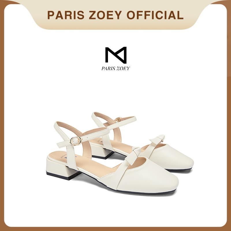 Paris Zoey Giày sandal cao gót khóa kim loại thời trang Tính khí chống trơn chuẩn size Nữm Mary Jane DéP Shoes Kim Tuyến