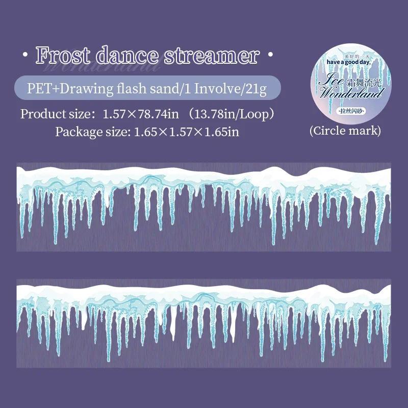 Product Introduction of JIANWU 40mm*200cm Ice Wonderland Series Vintage Winter Snow Material Collage Landscaping PET Tape Creative Journal Stationery 18