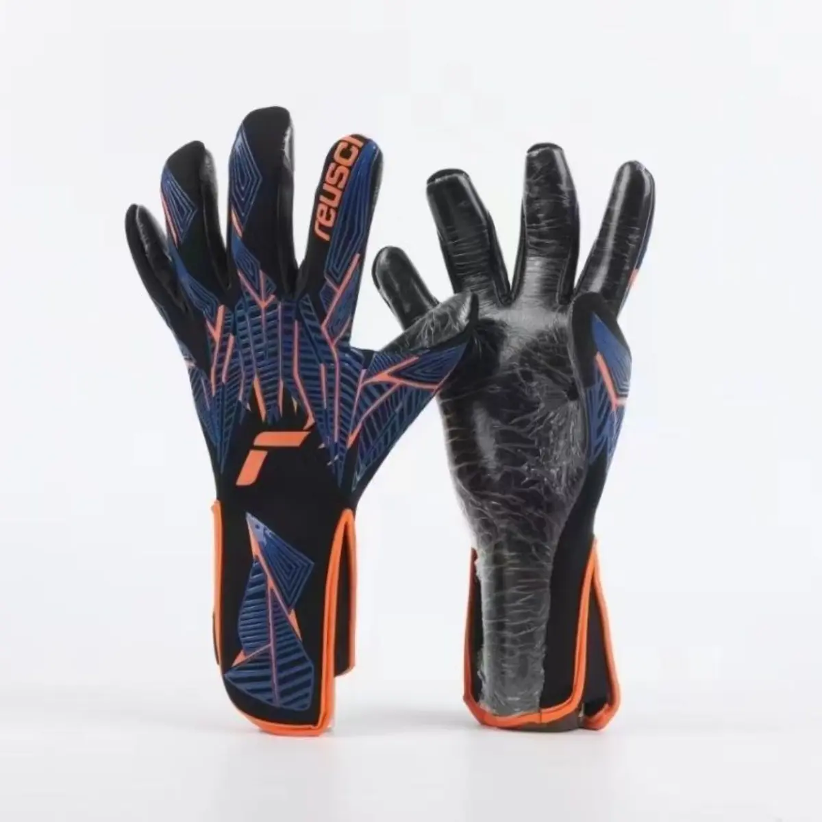 Goalkeeper Gloves, Reusch, No Wrist for Children, Suitable for Training and Matches, 4mm Anti-Slip Latex, For Adults and Children, Futsal Goalkeeper Gloves Outdoor Versatile Safety Protective Sports Gloves