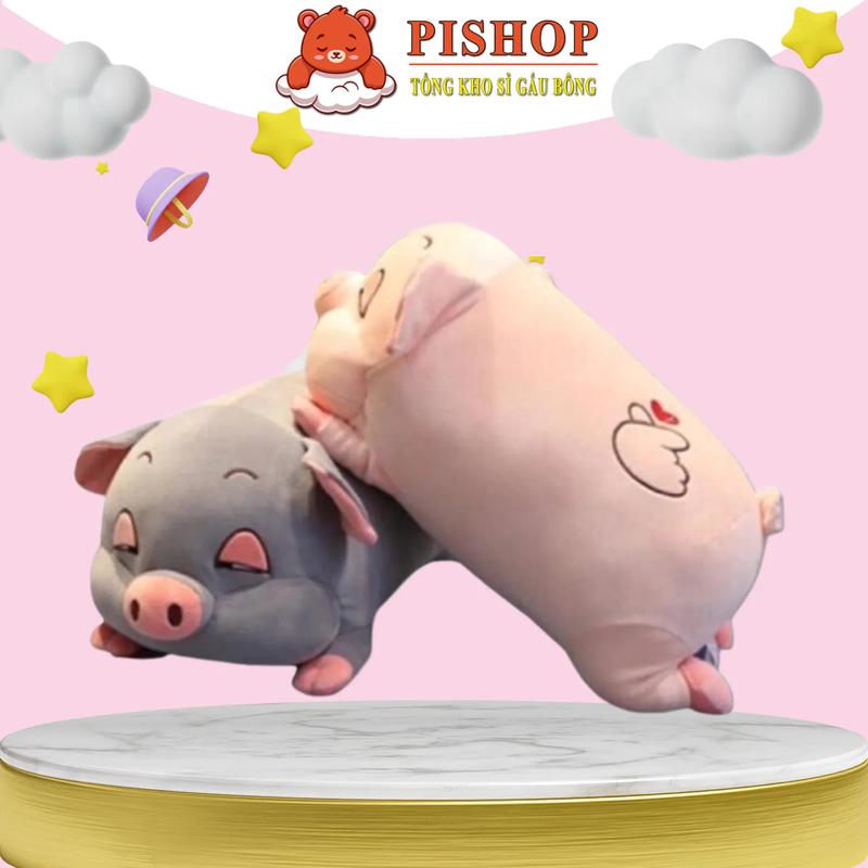 Gấu Bông Heo Híp Phê Cần Size 45cm 2 Màu Hồng Và Xám Tro Siêu Cute Món Quà Thú Nhồi Bông Đáng Yêu