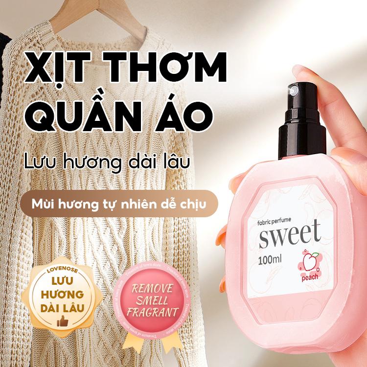 Xịt thơm quần áo Lovenose 100ml chiết xuất thiên nhiên thơm mát khửi mùi hôi và mang lại hương thơm lâu dài Cosmetic Perfume Mỹ Phẩm Nho Nước Hoa