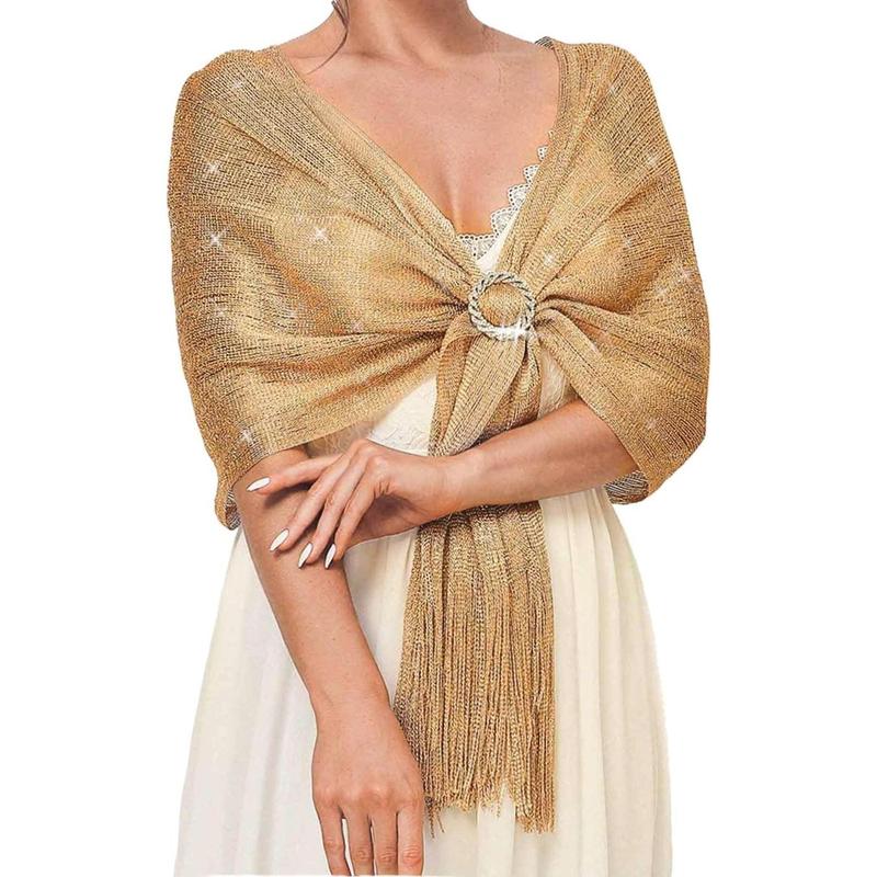 TikTok Shop Shawls and Wraps for Evening Dresses Party Scarf with Crystal Buckle Weddings Accessories for Bride and Bridesmaids