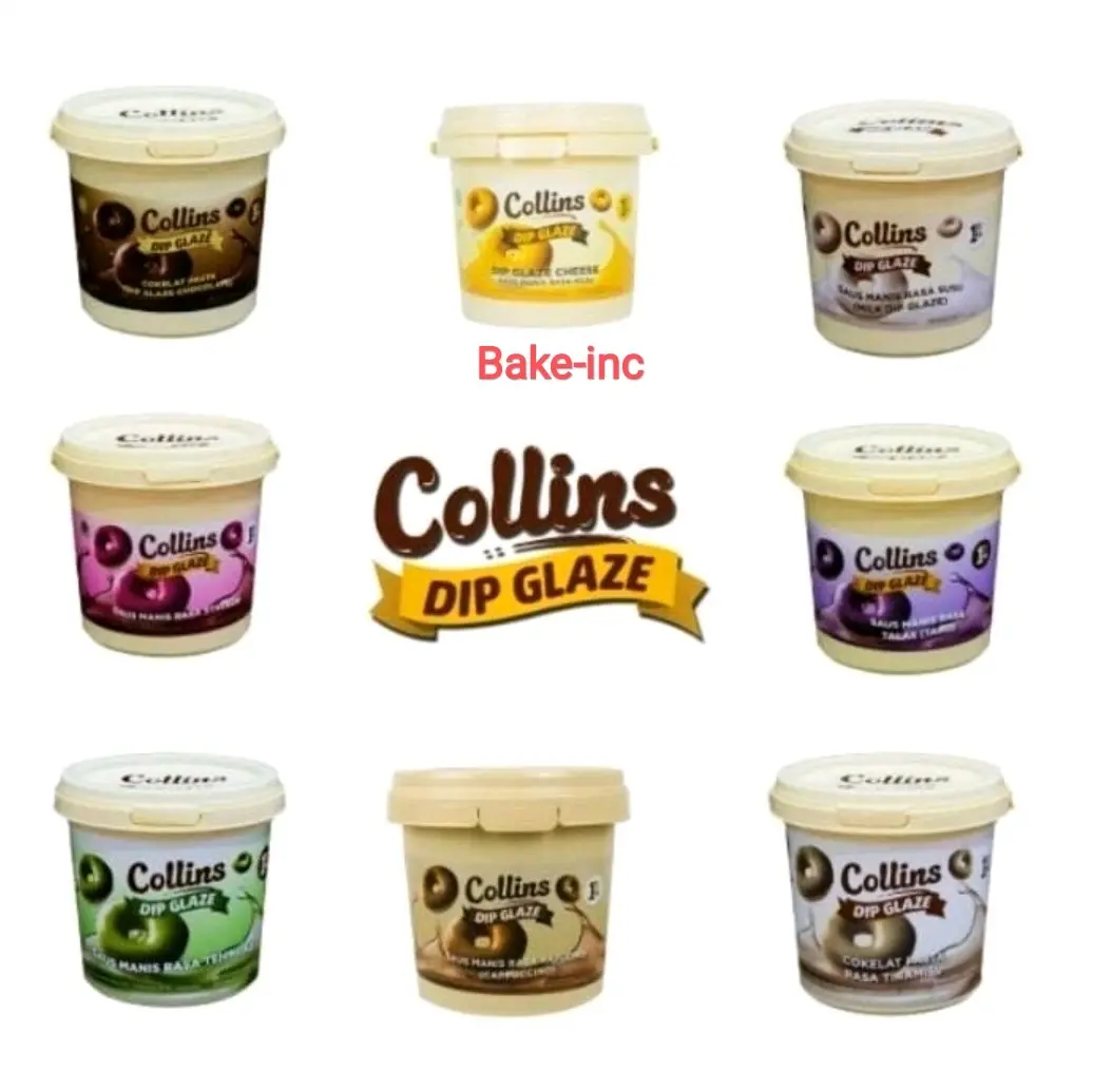 [JKT-COD] COLLINS DIP GLAZE Selai Aneka Rasa 1 KG ( Coklat, Keju Manis, GreenTea/Teh Hijau, Tiramisu, Strawberry, Taro, Susu/Milk )