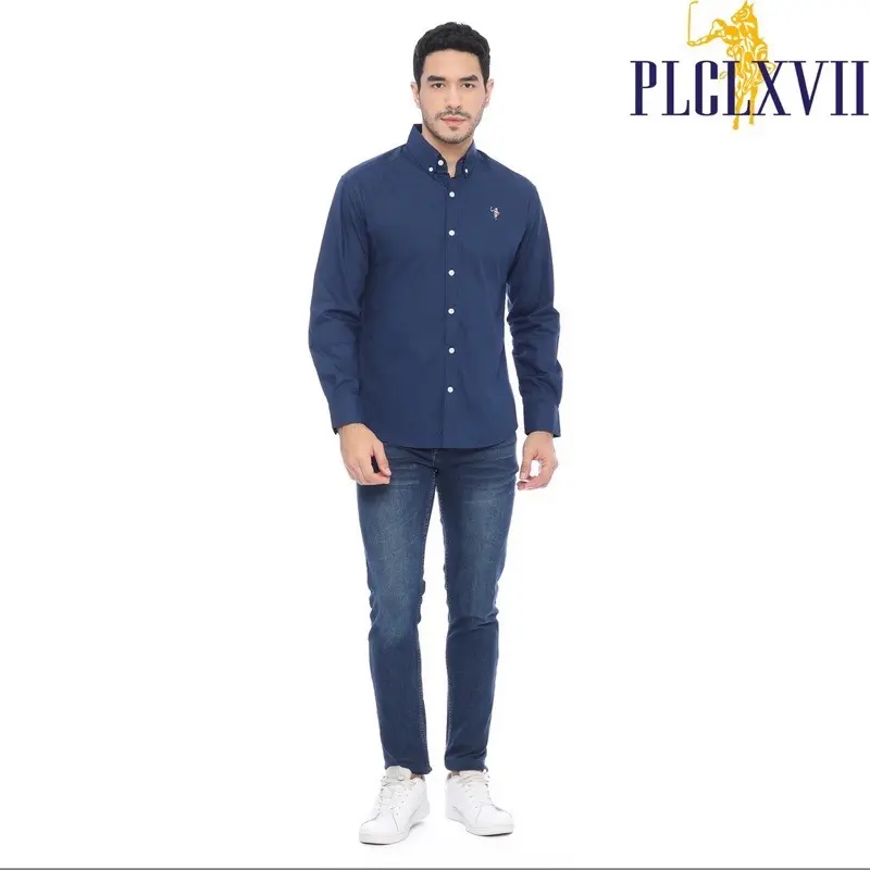 PLCLXVII - Kemeja Pria - Logo Kecil Lengan Panjang 1701 Casual Basic