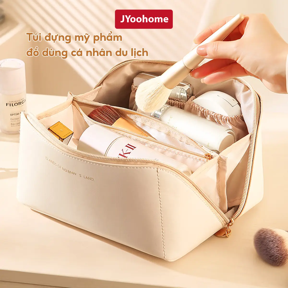 Túi Đựng Mỹ Phẩm Đồ Trang Điểm Trang Sức JYoohome Chống Nước Túi Đựng Đồ Du Lịch Dã Ngoại Nam Bag Da Tim