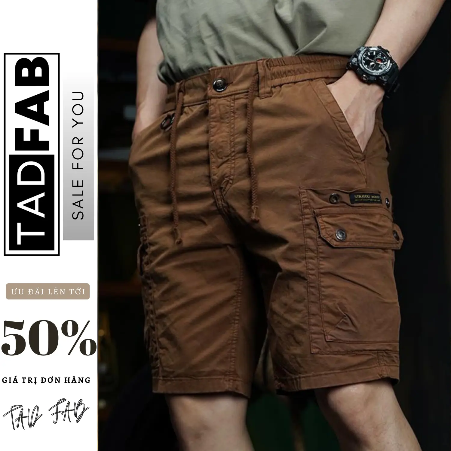 Quần Short Túi Hộp Nam Vải Kaki Cotton Cao Cấp, Mát Mẻ Năng Động Cực Kỳ Thoải Mái SN-01 Có Túi rock quần  short