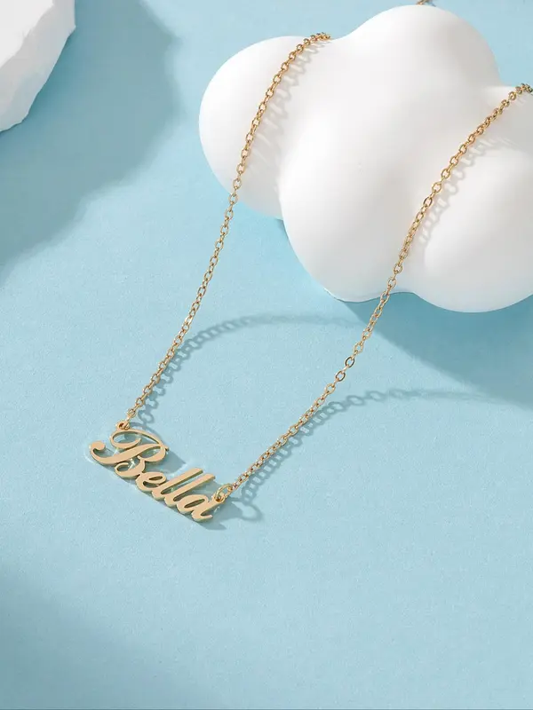 Elegant Letter Detail Pendant Necklace,  Stainless Steel Matching Necklace Jewelry for Party, Daily Clothing Decor, Minimalist Aesthetic Jewelry Gift for Women & Girls 2