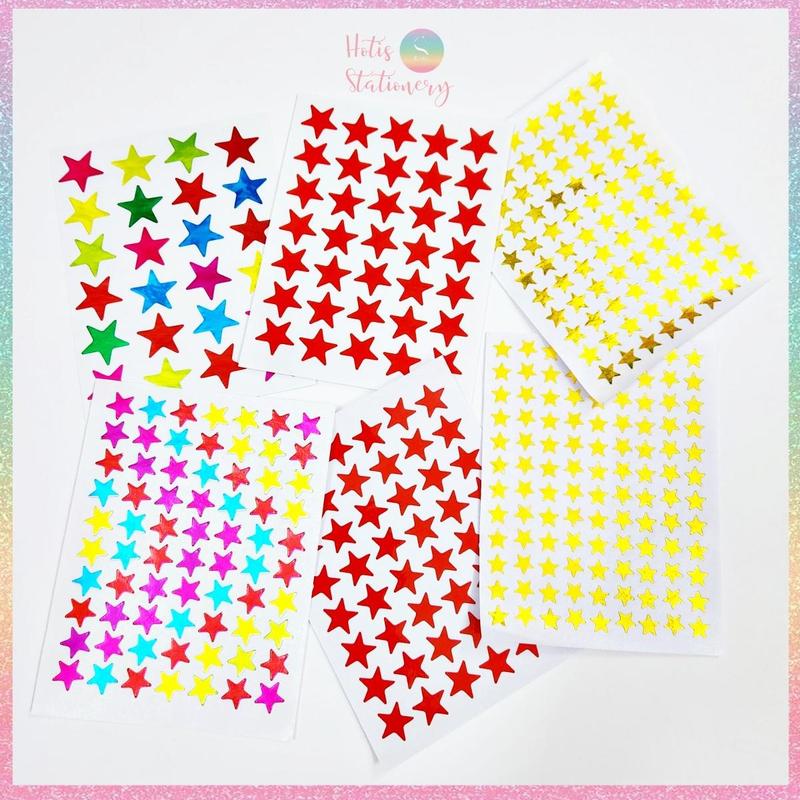 Set 20 tờ Sticker ngôi sao nhãn dán hình sao nhiều màu sắc sticker khen thưởng học sinh tiểu học