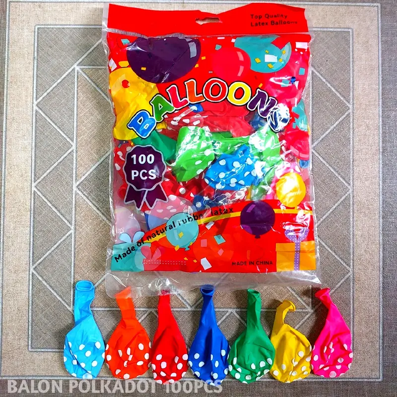 Mainan Balon Polkadot Papan Isi 40Pcs 4