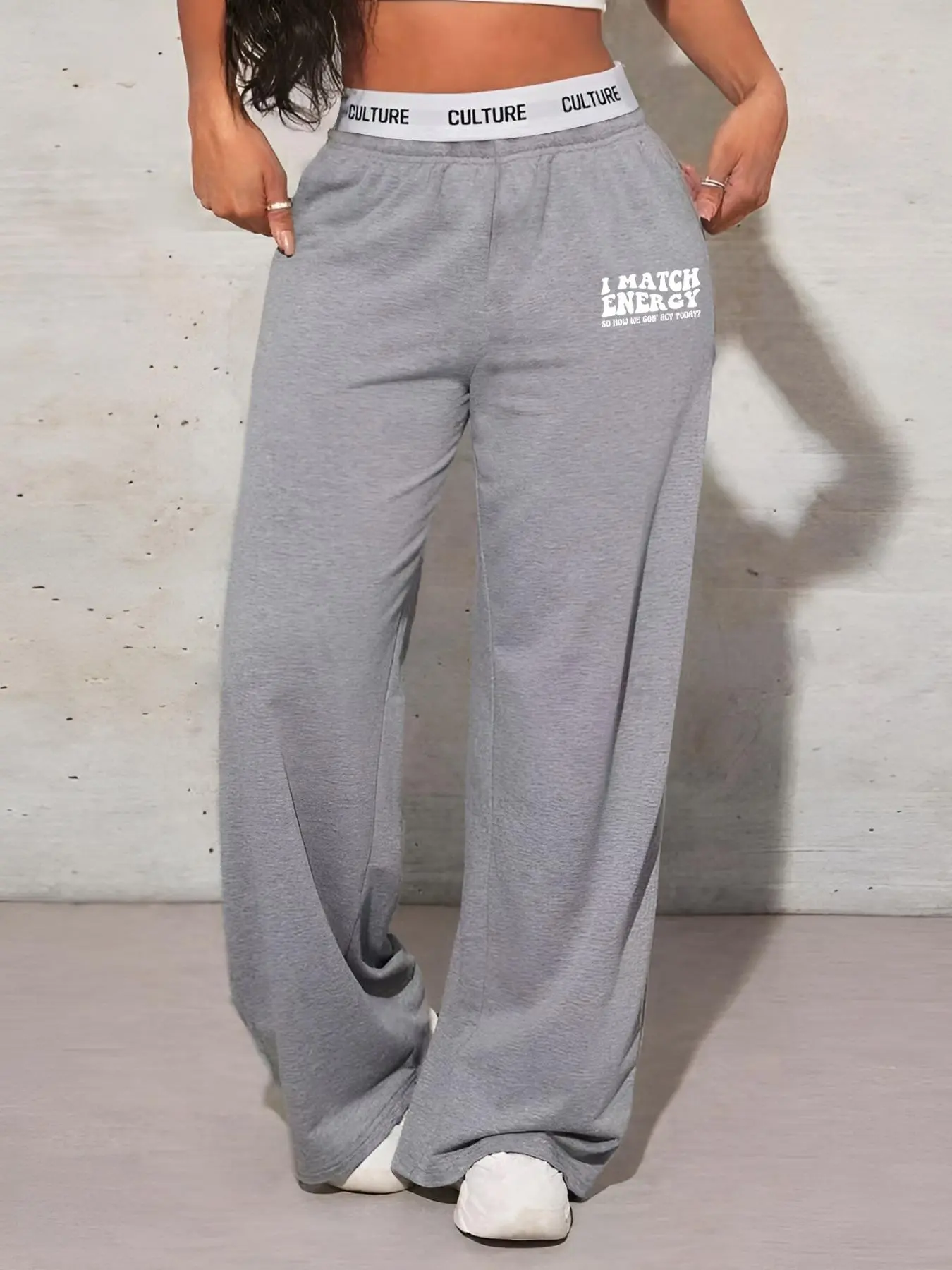 Women's Letter Print Pocket Sweatpants, Casual Comfy Trousers for Daily Wear, Ladies Bottoms for All Seasons