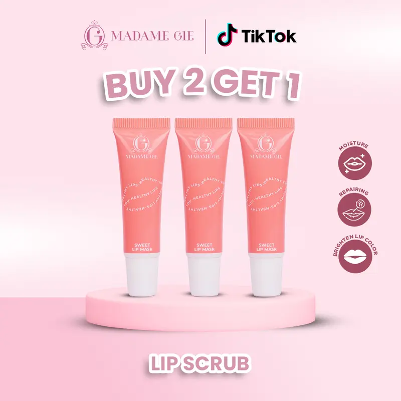 【BUNDLE 3 PCS】Madame Gie Sweet Lip Mask - Lip Scrub Vitamin E Lip Balm Moisturizer Serum Pencerah Bibir lipmask 4