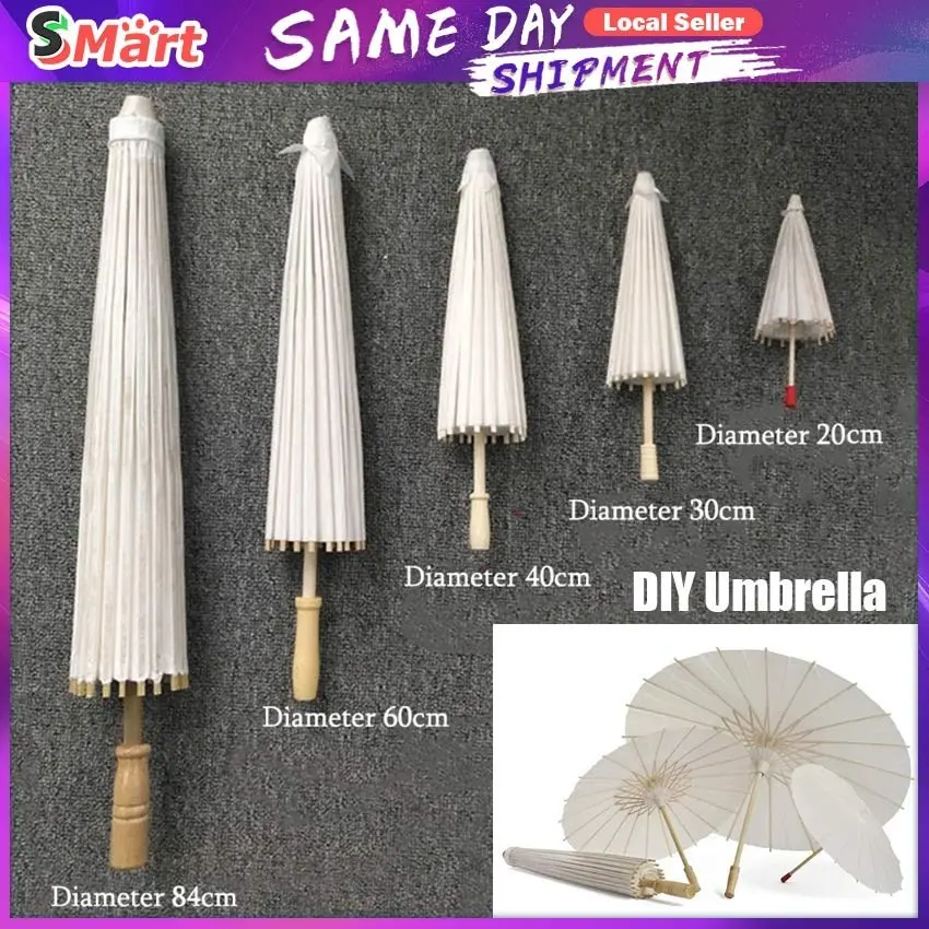 Paper Parasol Chinese Paper Umbrellas White DIY Photography Props for Baby Shower Party Wedding