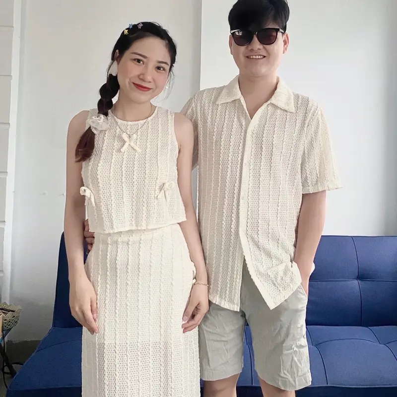 Set đồ đôi 3 món đi biển đi du lịch xinh form maxi dài - YH Couple Shop Nữ cặp 5