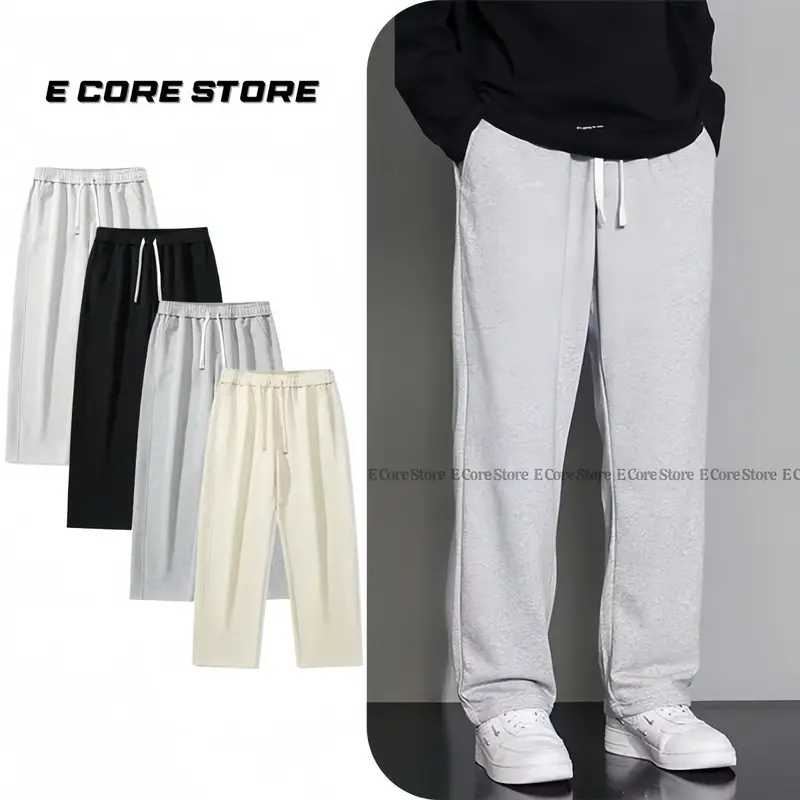 Quần Dài Nỉ 2da Dáng Baggy Ống Suông Cạp Chun Unisex Nam Nữ  Menswear Ong Pants Kaki 8