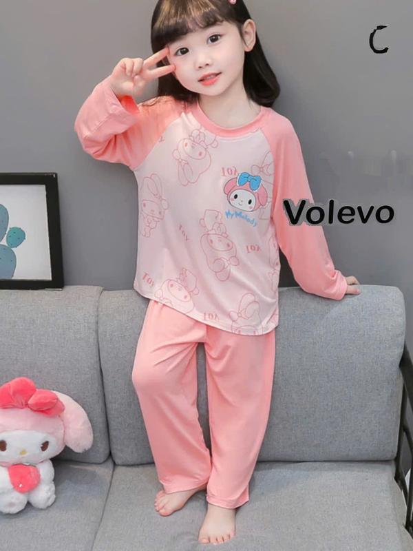 Bộ Đồ Ngủ Bé Gái Modal Xuân Thu Công Chúa Dễ Thương Bé Mỏng Phù Hợp Với Mùa Thu Tay Dài Trẻ Em Nhà Quần Áo Kuromi 2024 đồ bộ caro cho bé gái bộ legging cho bé gái set chobe gai xinh