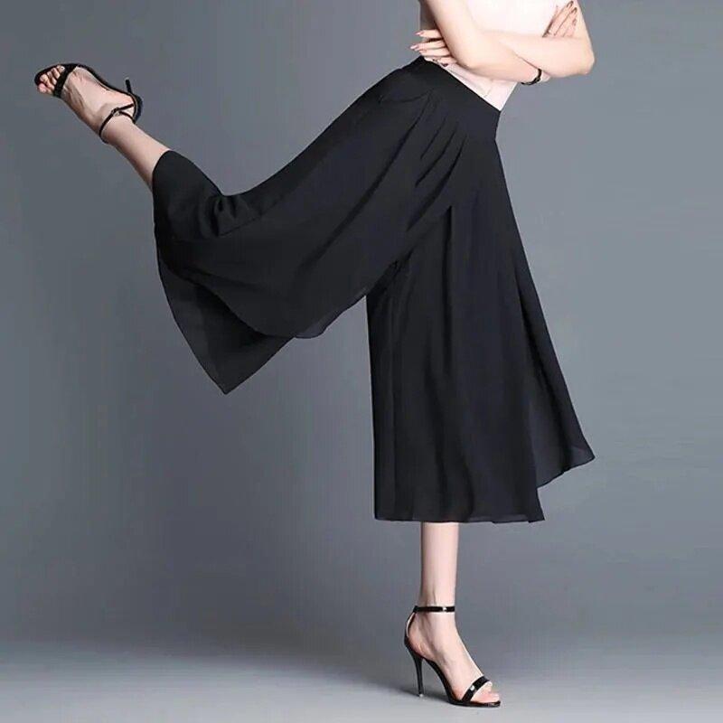Product Introduction of Quần Váy Culotte, Phong Cách Quý Cô, Quần Ống Rộng, Dành Cho Nữ, Chất Liệu Voan, Quần Thường Ngày Phong Cách Hàn Quốc, Dáng Rộng Vừa Vặn, Quần Cropped Women Pants 3