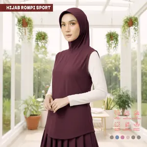 Hijab Rompi Vest Bergo Sporty Crop Sporty Instan Jersy Olahraga Muslim Kerudung Wanita Bergo