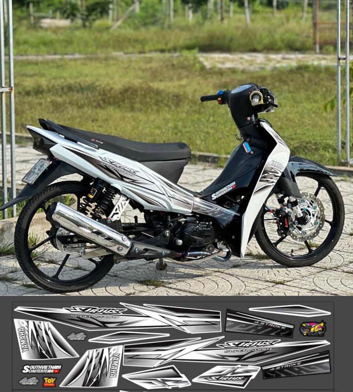 Tem ba lớp sấm sét dán xe máy sirius Nhãn Dán Decal