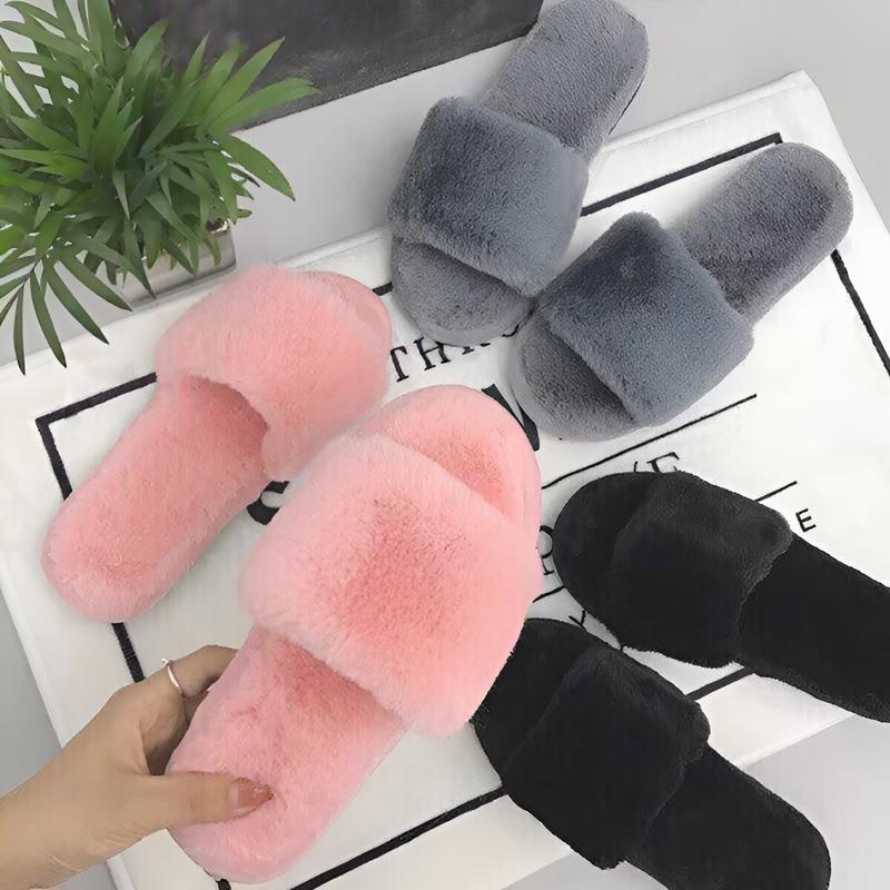 DÉP LÔNG TRƠN ĐEN VÀ XÁM - size 36 đến 41 DéP Nữ Slipper Women Có Quai Dép Lê