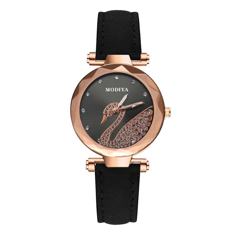 Product Introduction of Swan Watch Women's Factory Direct Supply Suede Matte Leather with Net Red Quartz Watch  Women's Watch 16