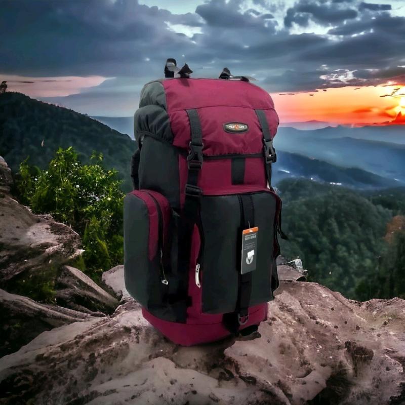 Tas keril 60L tas gunung besar tas gunung murah tas gunung pria dan wanita Olahraga Ransel mendaki tas olahraga 7