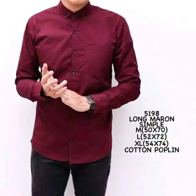 KEMEJA POLOS PRIA LENGAN PANJANG DISTRO HITAM Baju Formal Kancing Katun Kerah Santai Simple Standar 4
