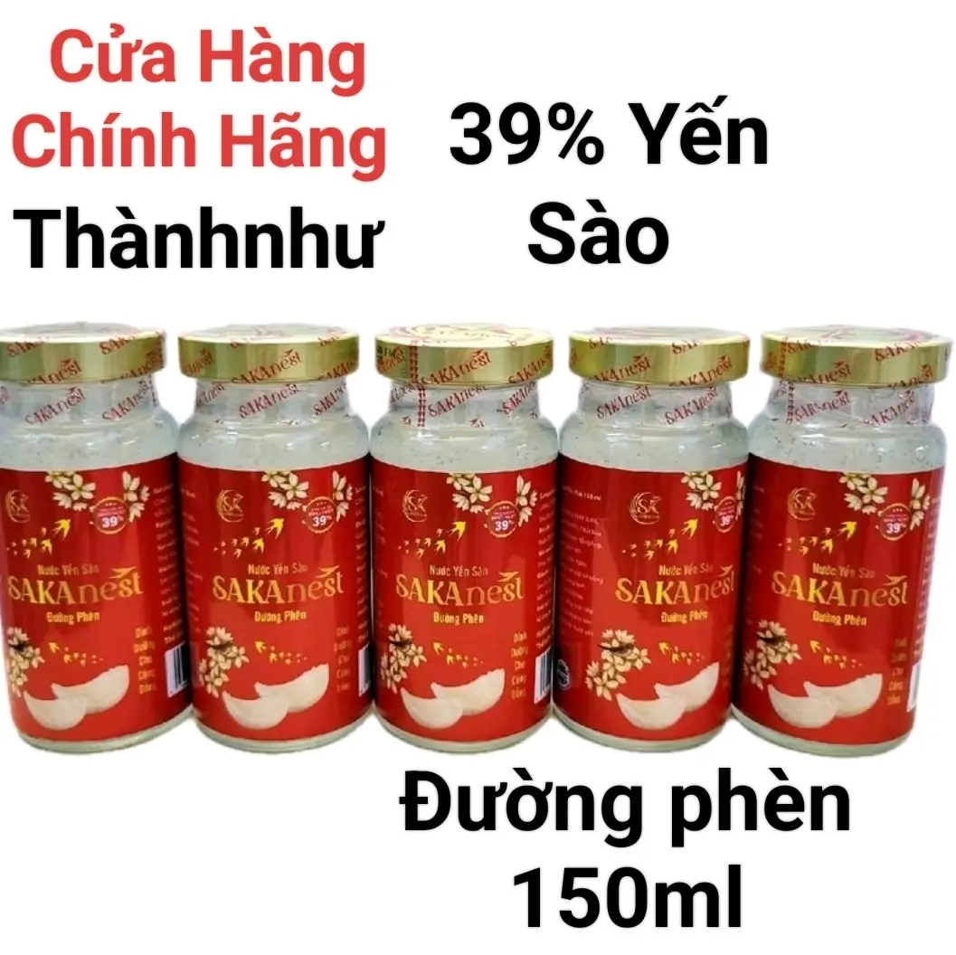 Combo 10 lọ Yến Chưng Đường phèn SAKAnest 150ml - 39% Yến tươi dành cho người lớn bổ sung năng lượng không hộp